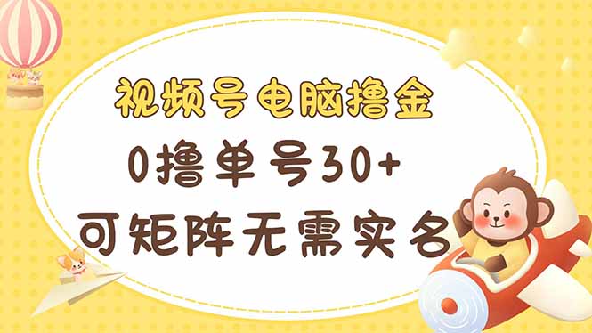 （14220期）视频号电脑撸金 0撸单号30+ 可矩阵 无需实名多号多得-副业网