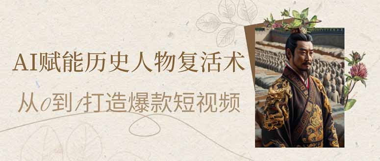 （14311期）AI赋能历史人物复活术：从0到1打造爆款短视频-副业网